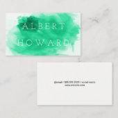 Künstlerin | Aquarell | Moderner Grüner Maler Visitenkarte (Vorne/Hinten)