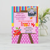 Künstlerin Birthday Einladung (Stehend Vorderseite)