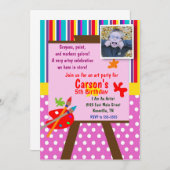 Künstlerin Birthday Einladung (Vorne/Hinten)