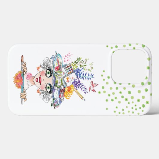 Künstlerin Bonnet Babe Green Punkts Case-Mate iPhone Hülle (Rückseite (Horizontal))