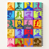 Künstlerin | Farbenfrohe Mod Pop Art Spiral Notebo Notizblock (Rückseite)