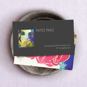 KünstlerIn Fügen Sie Ihre Foto Black Business Card Visitenkarte