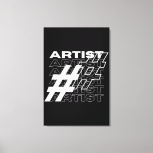 Künstlerin Hashtag Typografie Leinwanddruck