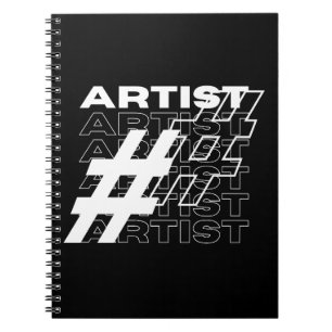 Künstlerin Hashtag Typografie Notizblock