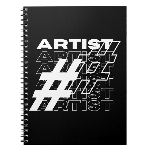 Künstlerin Hashtag Typografie Notizblock (Vorderseite)