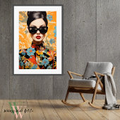 Künstlerin in Fett Farbe Print Maximalistische Kun Poster