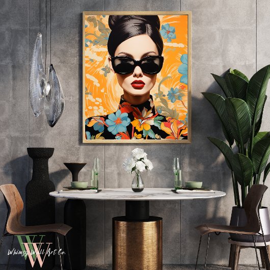 Künstlerin in Fett Farbe Print Maximalistische Kun Poster