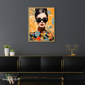 Künstlerin in Fett Farbe Print Maximalistische Kun Poster