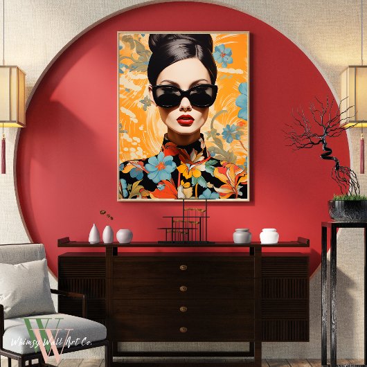 Künstlerin in Fett Farbe Print Maximalistische Kun Poster