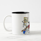 Künstlerin - Männlicher Cartoon von PrintedPerfect Zweifarbige Tasse (Links)