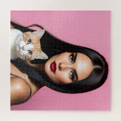Künstlerin mit Katze Puzzle (Horizontal)