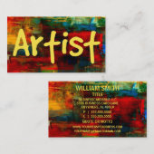 Künstlerin mit Paint Business Card Visitenkarte (Vorne/Hinten)
