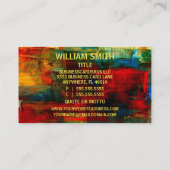 Künstlerin mit Paint Business Card Visitenkarte (Rückseite)