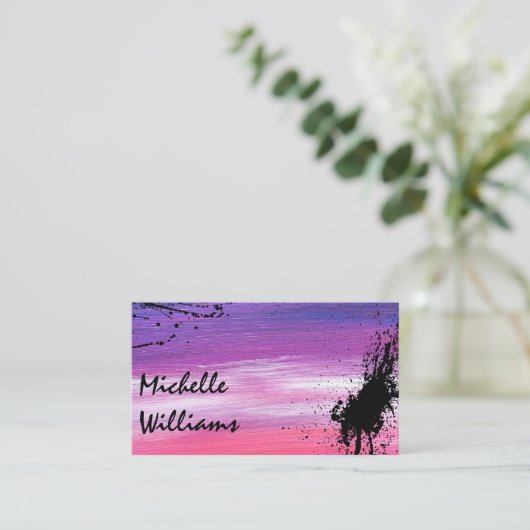 Künstlerin Paint Stroke | Paint Spritzer Visitenkarte (Stehend Vorderseite)