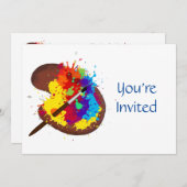 Künstlerin Paint Themed Birthday Einladung (Vorne/Hinten)