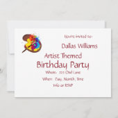 Künstlerin Paint Themed Birthday Einladung (Rückseite)