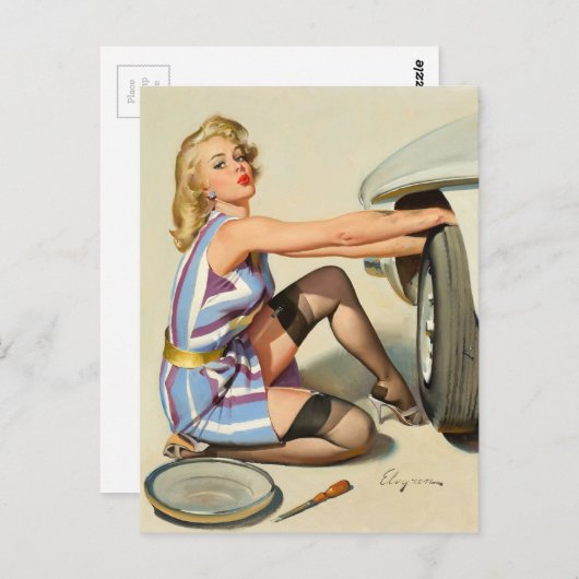 Künstlerin Postkarte (Vorne/Hinten)