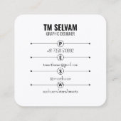 Künstlerin Quadratische Visitenkarte (Rückseite)