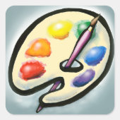 Künstlerin Quadratischer Aufkleber (Vorderseite)