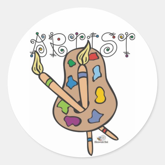 Künstlerin Runder Aufkleber (Vorderseite)