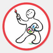 Künstlerin Runder Aufkleber (Vorderseite)