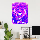 *~* Künstlerisch + Abstrakt kühne Celestial LION A Poster (Heimbüro)