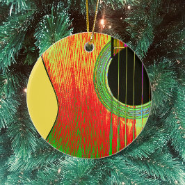 Künstlerisch-akustische Gitarre Weihnachtsdekorati Keramik Ornament