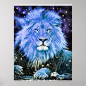 *~* Künstlerisch AP23 Artistic Celestial Blue LION Poster (Vorne)