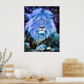 *~* Künstlerisch AP23 Artistic Celestial Blue LION Poster (Küche)