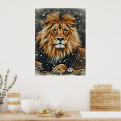 *~* Künstlerisch AP23 Artistic Celestial BOLD LION Poster (Küche)