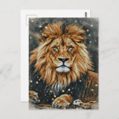 *~* Künstlerisch AP23 Artistic Celestial BOLD LION Postkarte (Vorne/Hinten)