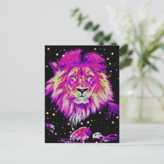 *~* Künstlerisch AP23 Artistic Celestial BOLD PINK Postkarte (Stehend Vorderseite)