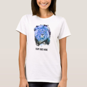 *~* Künstlerisch AP23 Blue Artistic LION Painting  T-Shirt