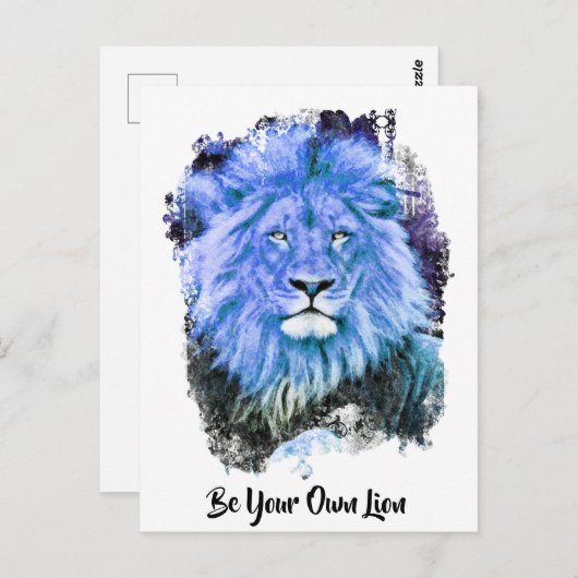 *~* Künstlerisch AP23 Künstlerisches Gemälde BLAUE Postkarte (Vorne/Hinten)