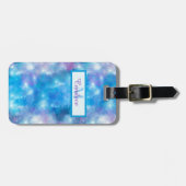 Künstlerisch Aquamarin, Royal Blue, Lila Wasserfar Gepäckanhänger (Vorderseite horizontal)