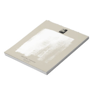 Künstlerisch Beige Formal Monogram Name Einzigarti Notizblock