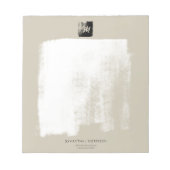 Künstlerisch Beige Formal Monogram Name Einzigarti Notizblock (Vorderseite)