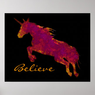 Künstlerisch bemalt Einhorn mit glaubwürdigem Text Poster