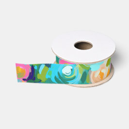 Künstlerisch bemalte Blume Bright Colors Summer Ripsband