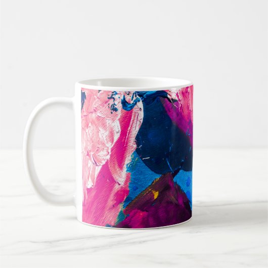 Künstlerisch bemalte Textur, moderne Dekoration. Kaffeetasse (Links)