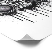 Künstlerisch Black Boombox Poster Wall Art (Ecke)