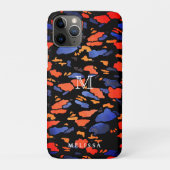 Künstlerisch Blau und Orange | Monogram & Your Nam Case-Mate iPhone Hülle (Rückseite)