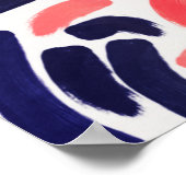 Künstlerisch Blau- und Orangefarbene Acrylformate Poster (Ecke)