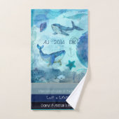 Künstlerisch-blaue aquamarin-graue Farbe Küstenstr Badhandtuch Set (Handtuch)