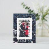 künstlerisch-blaue Weihnachtsbaum - Foto Postkarte (Stehend Vorderseite)