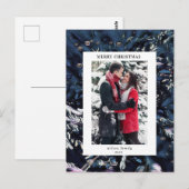 künstlerisch-blaue Weihnachtsbaum - Foto Postkarte (Vorne/Hinten)