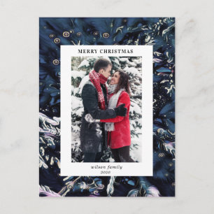 künstlerisch-blaue Weihnachtsbaum - Foto Postkarte