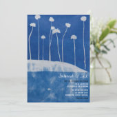 Künstlerisch Blue Einzigartige Hochzeitseinladung Einladung (Stehend Vorderseite)