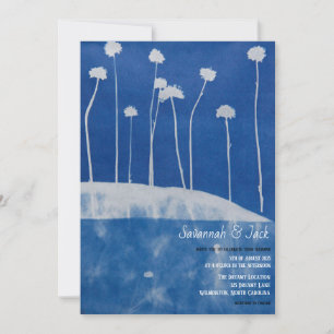 Künstlerisch Blue Einzigartige Hochzeitseinladung Einladung