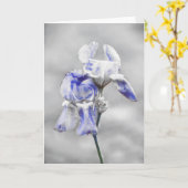 Künstlerisch Blue Grey Iris Blume Portrait Kunstvo Karte (Gelbe Blume)